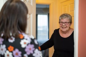 whg customer answering door